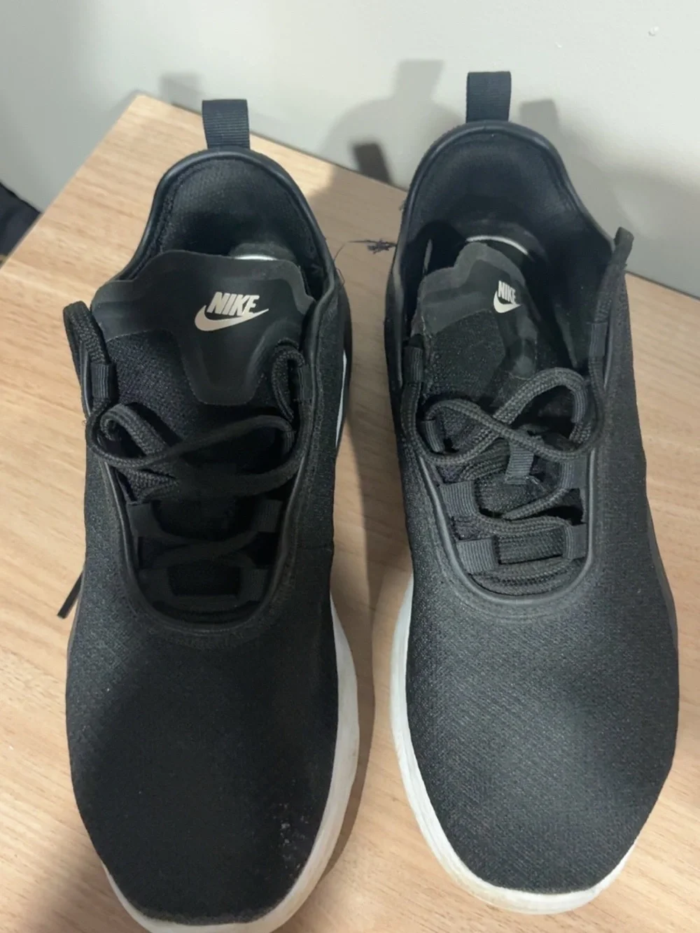 Nike Women Black Sneakers with White Swoosh